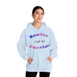 femme avec Hoodie - sweat à capuche unisexe bleu ciel Bouder c'est ma passion