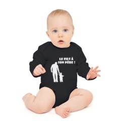 Bébé avec Body BB noir le fils à son père