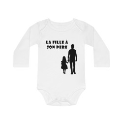 Body bébé blanc la fille à son père