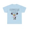 T-shirt bleu ciel je boirais du lait...