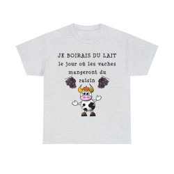 T-shirt gris clair je boirais du lait...