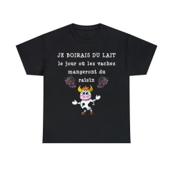 T-shirt noir je boirais du lait...