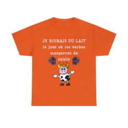 T-shirt orange je boirais du lait...