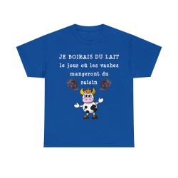 T-shirt bleu royal je boirais du lait...
