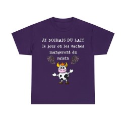 T-shirt violet je boirais du lait...
